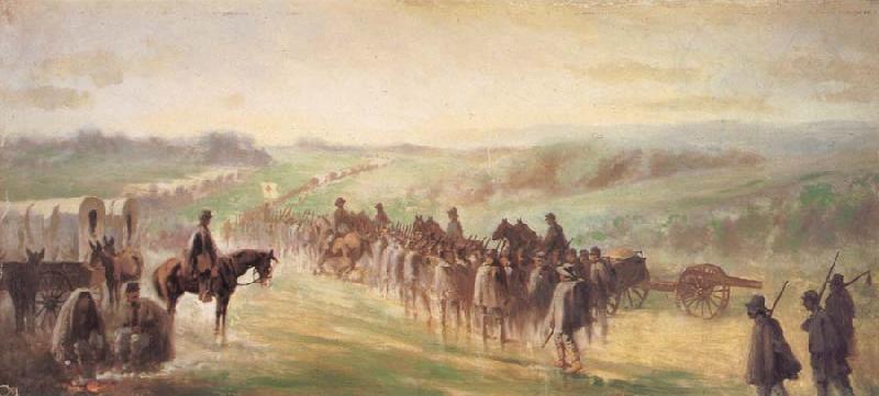 Forbes, Edwin Marching in the Rain After Gettysburg Sweden oil painting art